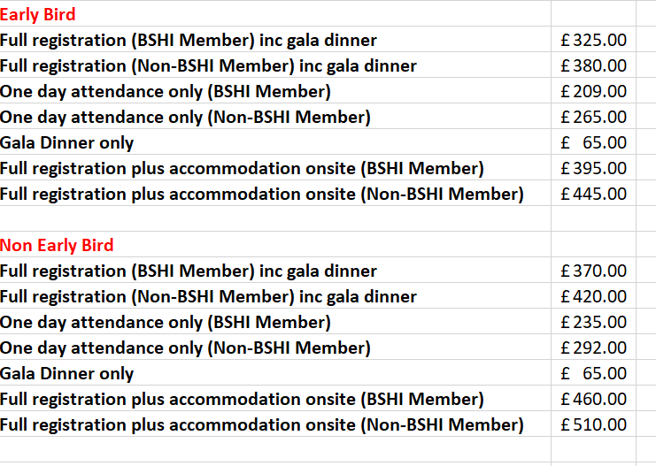 Registration rates Registration rates
